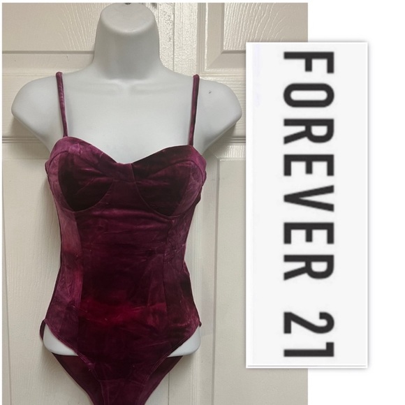 Forever 21 Tops - Forever 21 Velvet Bustier Bodysuit